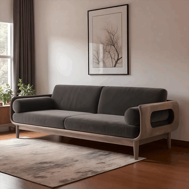 Minimalist Ash Wood Sofa Luxe Comfortable Seating Furniture