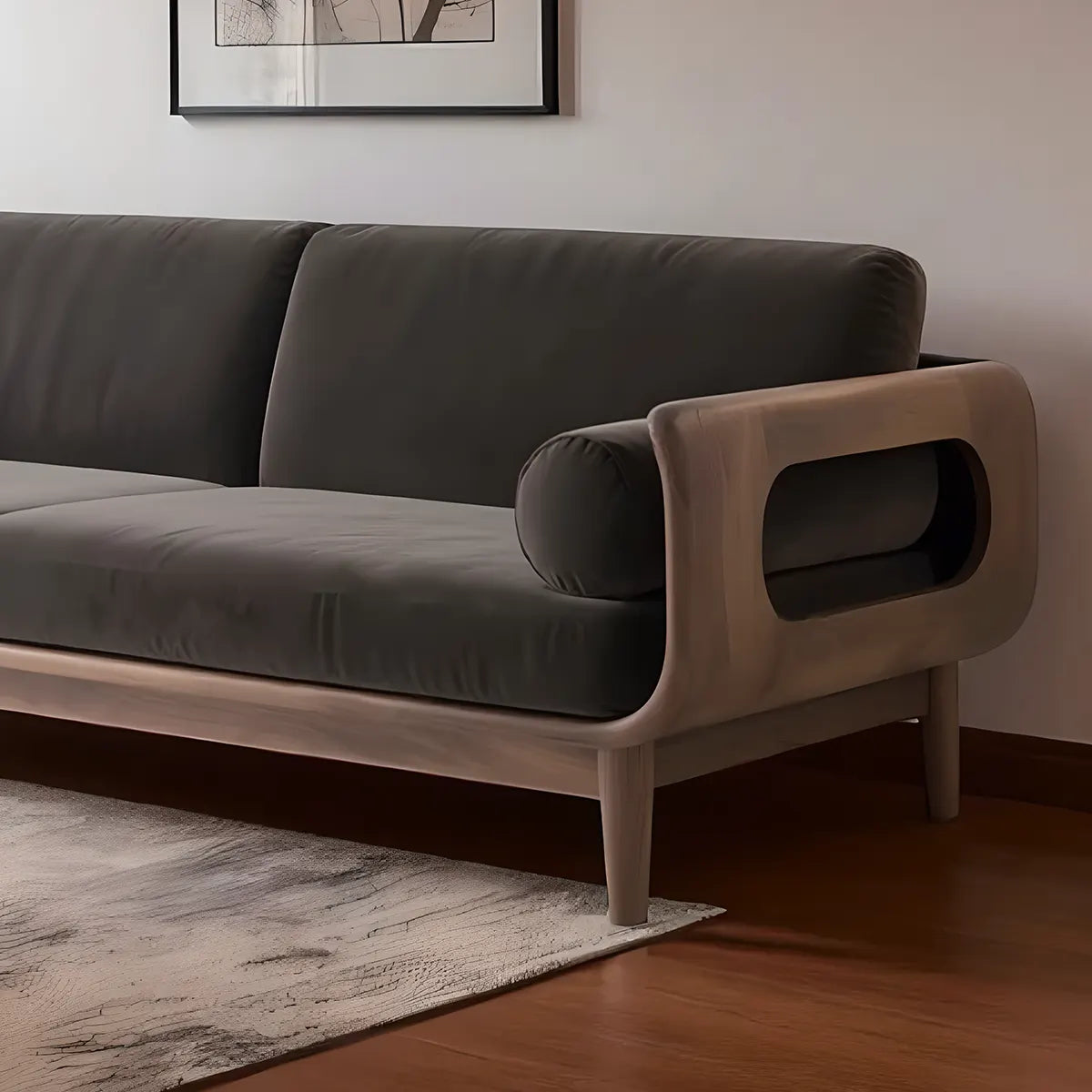 Minimalist Ash Wood Sofa Luxe Comfortable Seating Furniture - Image 2