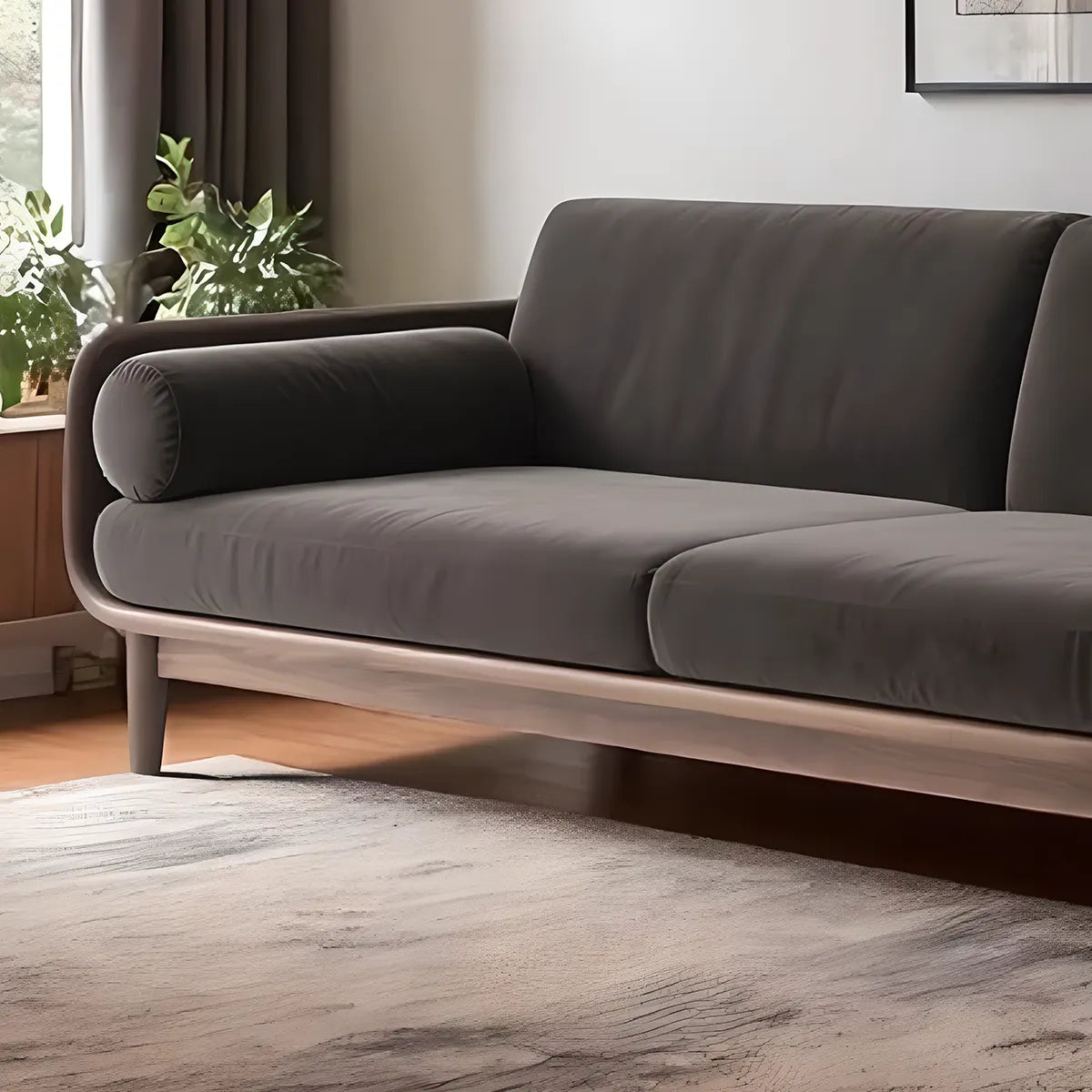 Minimalist Ash Wood Sofa Luxe Comfortable Seating Furniture - Image 3